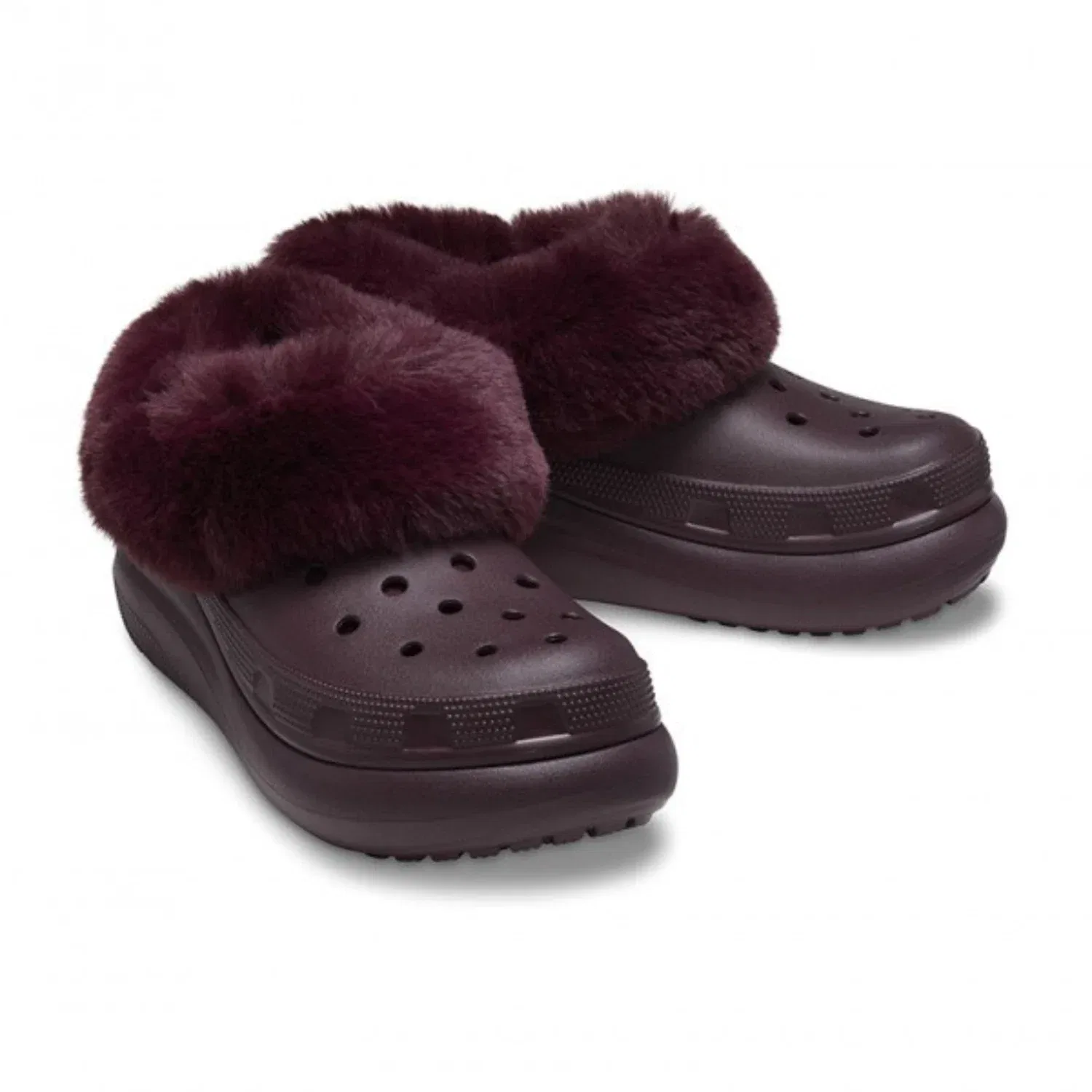 Crocs Furever Crush 208446-6WD Красные повседневные сабо из искусственного меха JAX1225