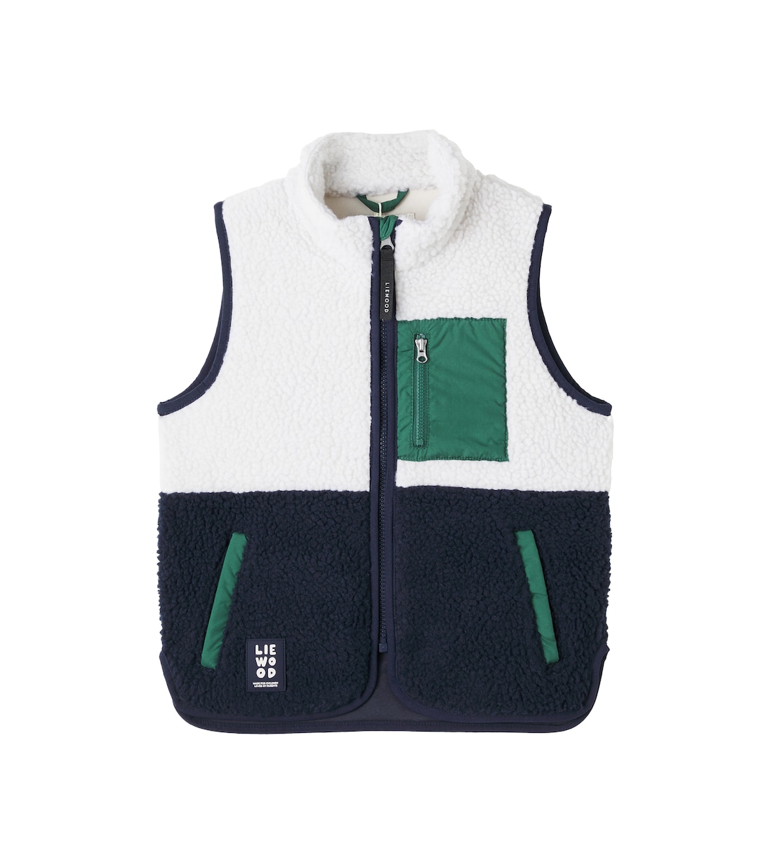 

Вайда жилет с цветными блоками из искусственного меха Liewood, Classic Navy Multi Mix