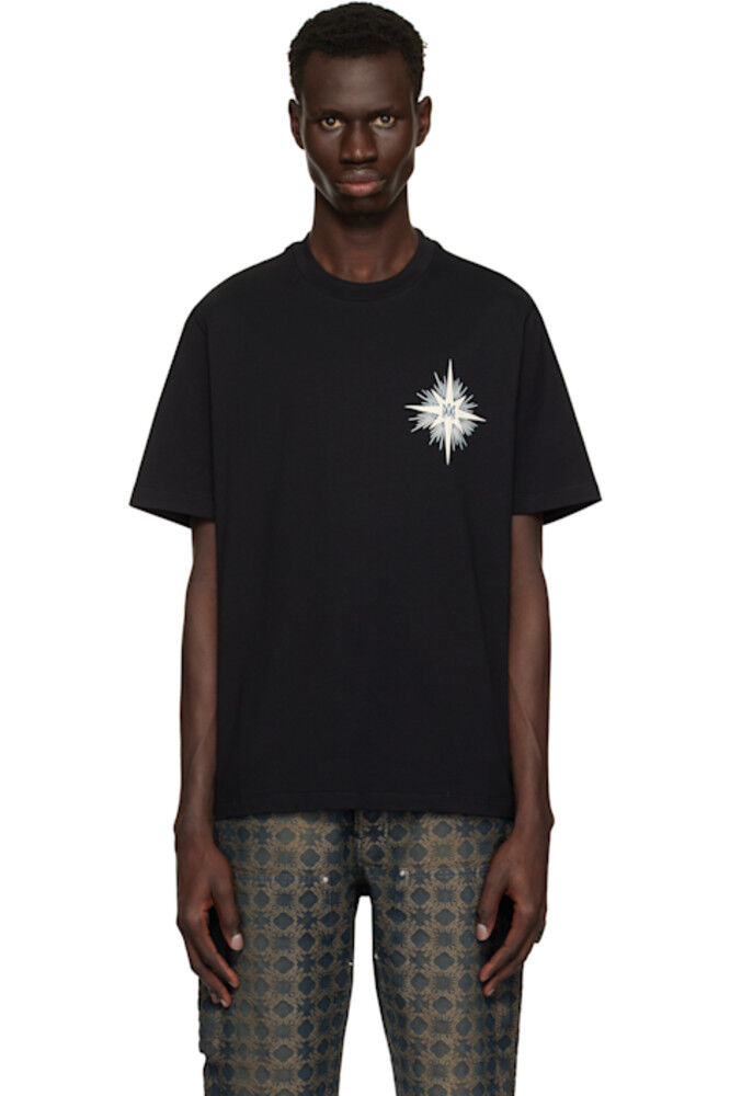 

Черная футболка «Amiri» со звездами