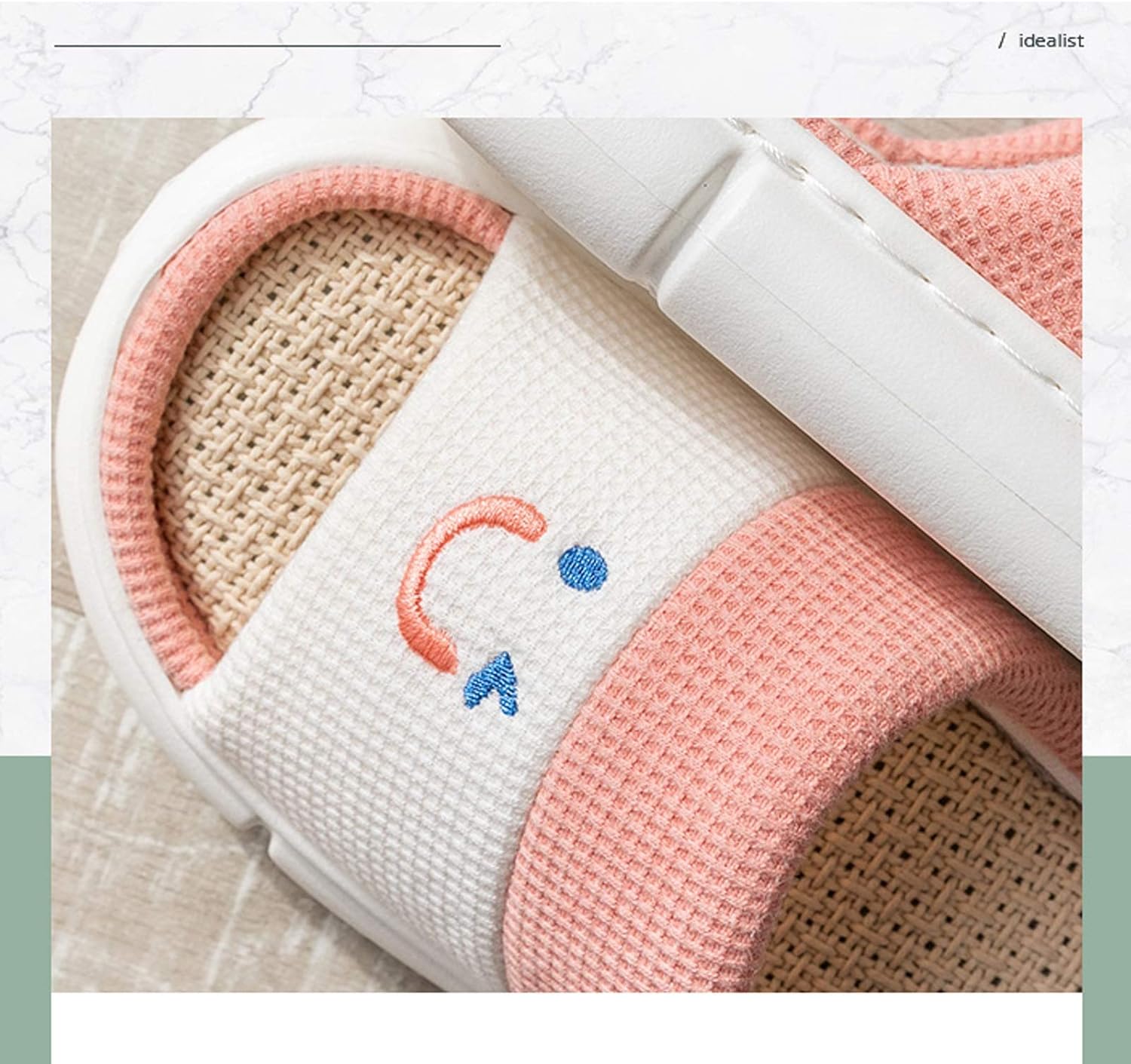 Домашние тапочки-шлепанцы Flip Flop, женские, летние, для дома, из хлопка и льна, на все сезоны, бесшумные, с мягкой подошвой, весна и осень, толстая подошва, мужские тапочки-шлепанцы (Цвет: E, Размер: 40-41) Xilin-1987, 40-41 D — фото 3
