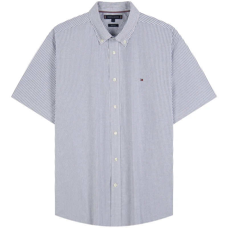 Рубашка мужская с лацканом Moderate Tommy Hilfiger, светло-синий белый stripes 0a5 — фото 3
