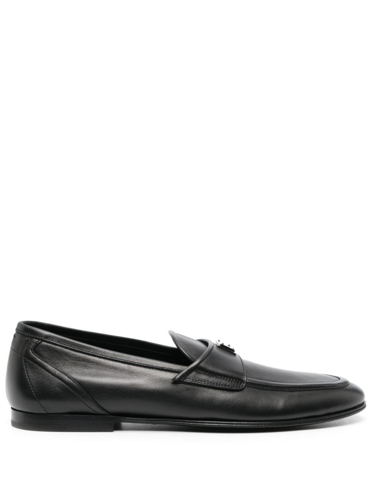 

Dolce & Gabbana logo-plaque leather loafers, черный