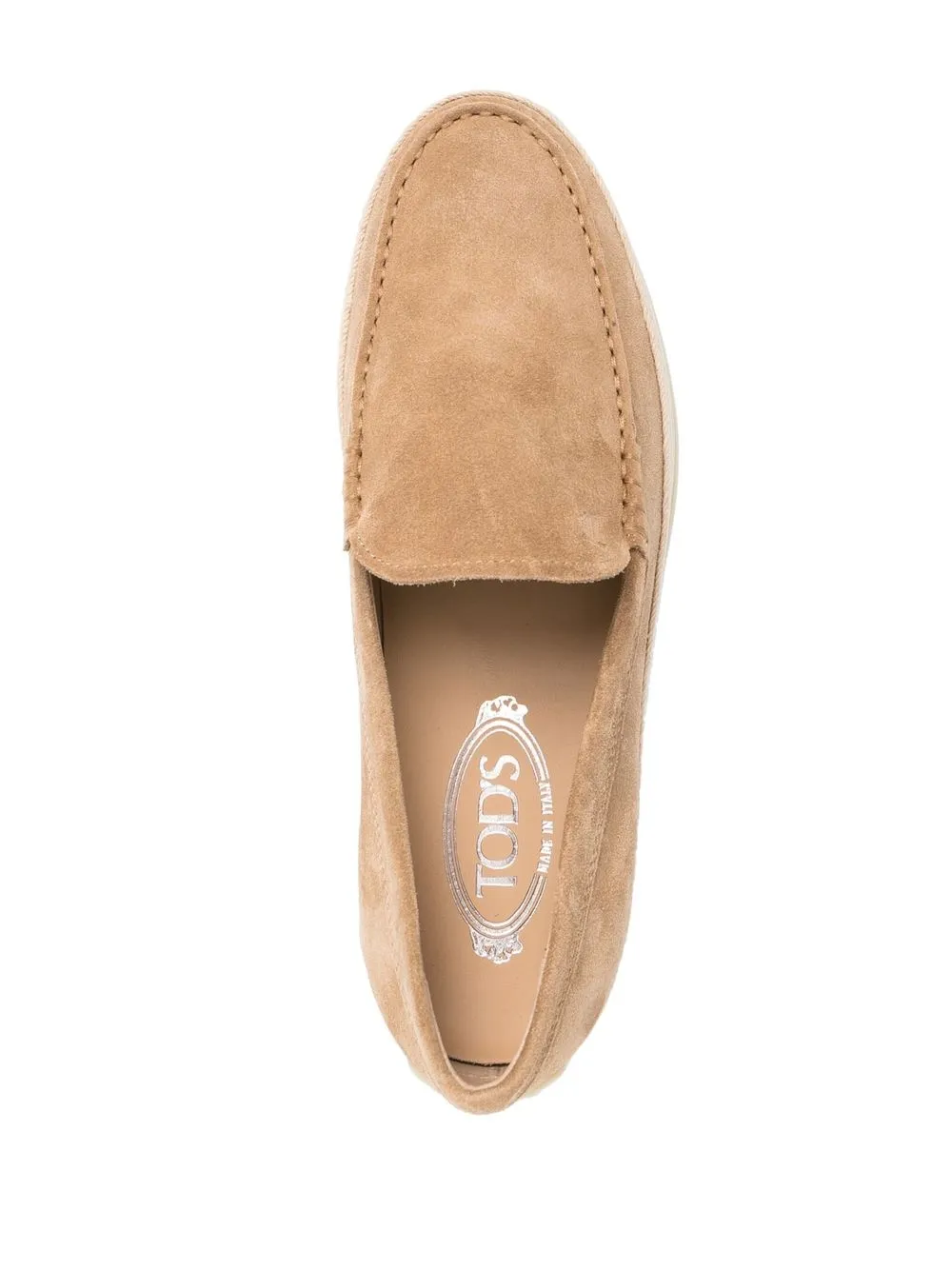 Лоферы на плетеной подошве TOD'S, нейтральный — фото 4