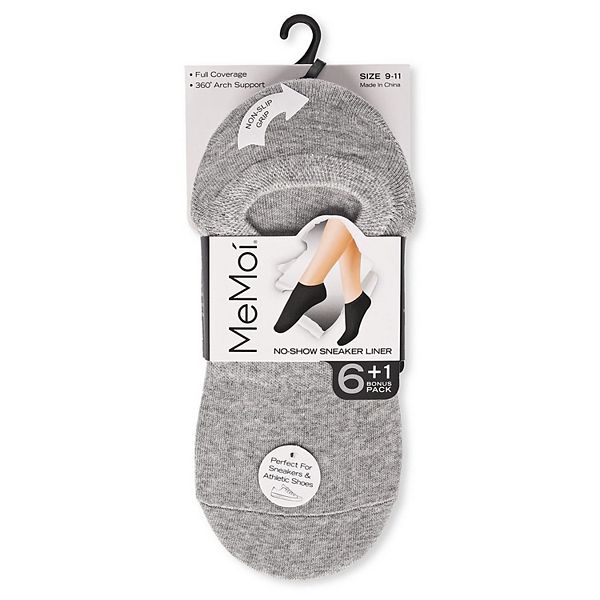 

Женские носки-невидимки для кроссовок, 7 пар, хлопковый микс Memoi, White Black