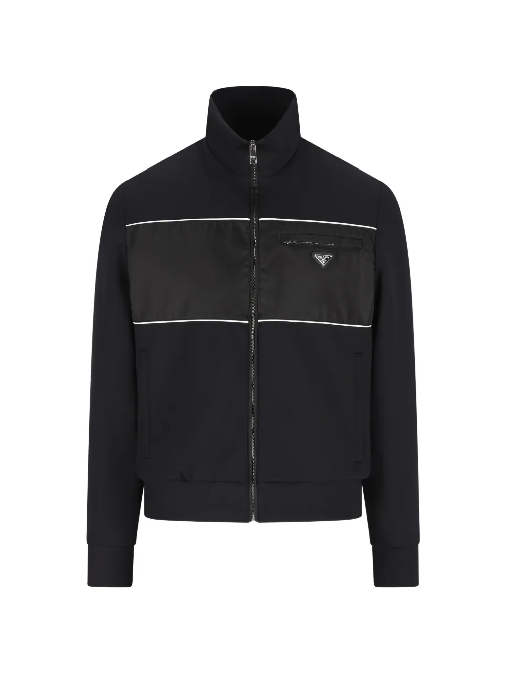 

Куртка с логотипом на табличке Prada, черный