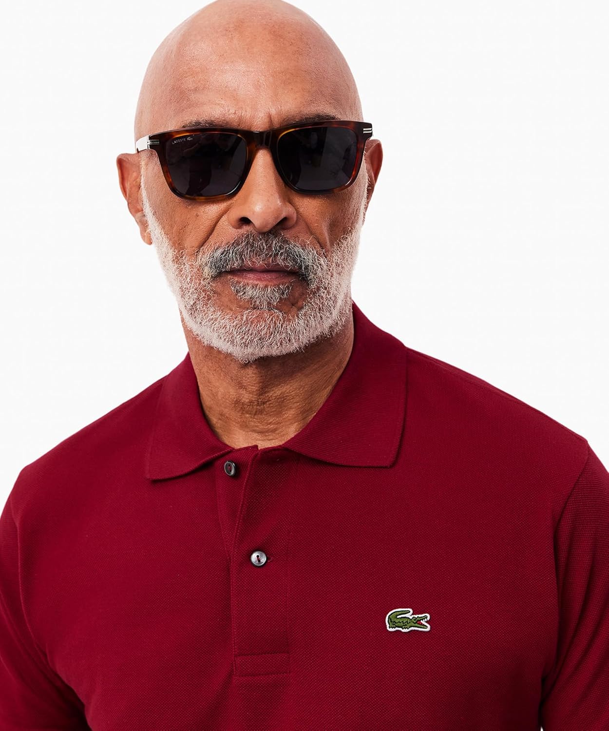 Поло Lacoste L.12.12 Классическое мужское, бордо — фото 2