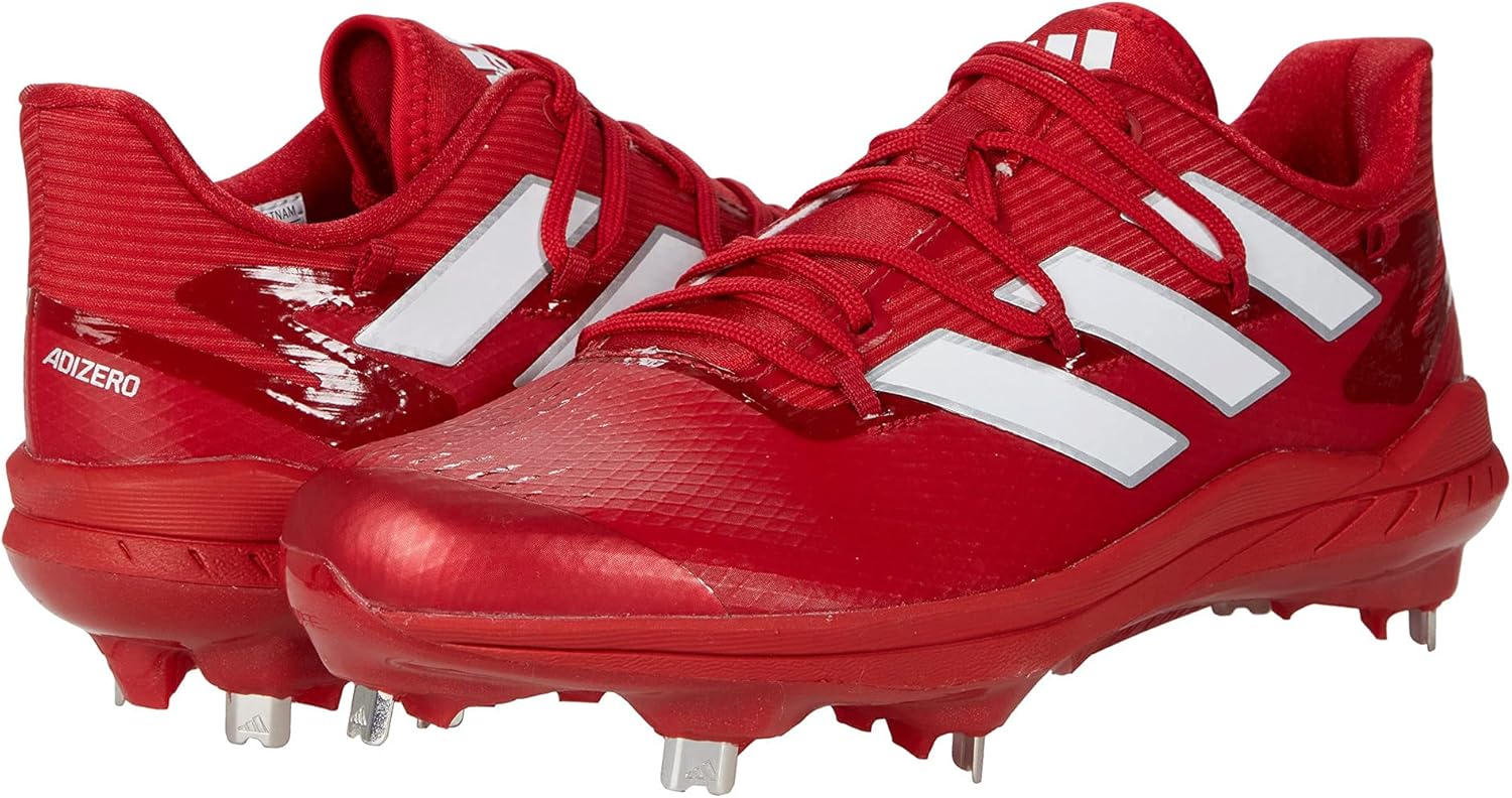 Бутсы Adidas Men's Adizero Afterburner 8, белый/красный — фото 2