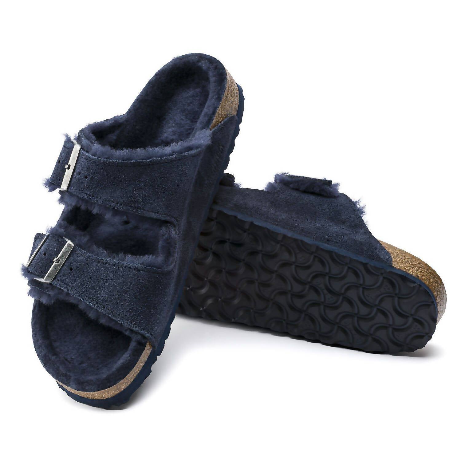 Women's Arizona Fur Shearling Sandal In Midnight Birkenstock, Midnight — фото 4