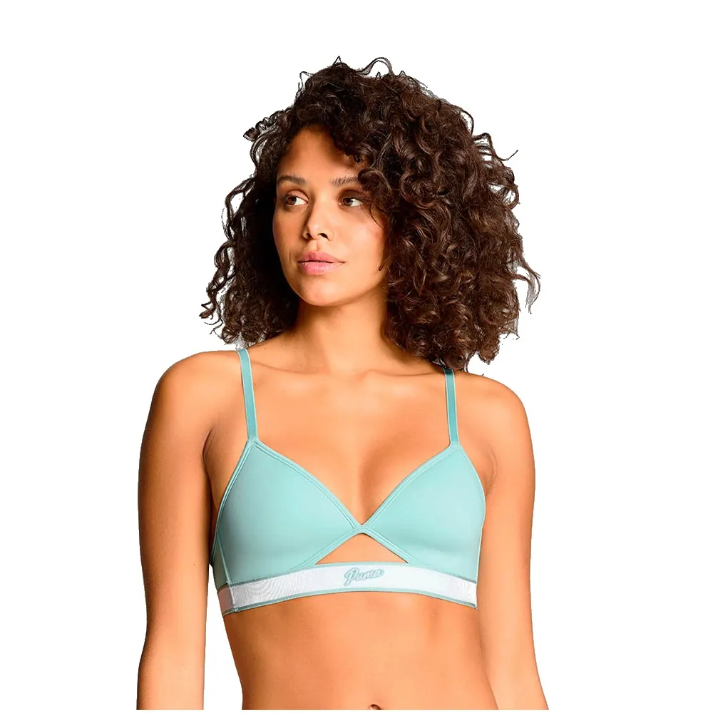 

Топ бикини Puma Peek A Boo Triangle, зеленый