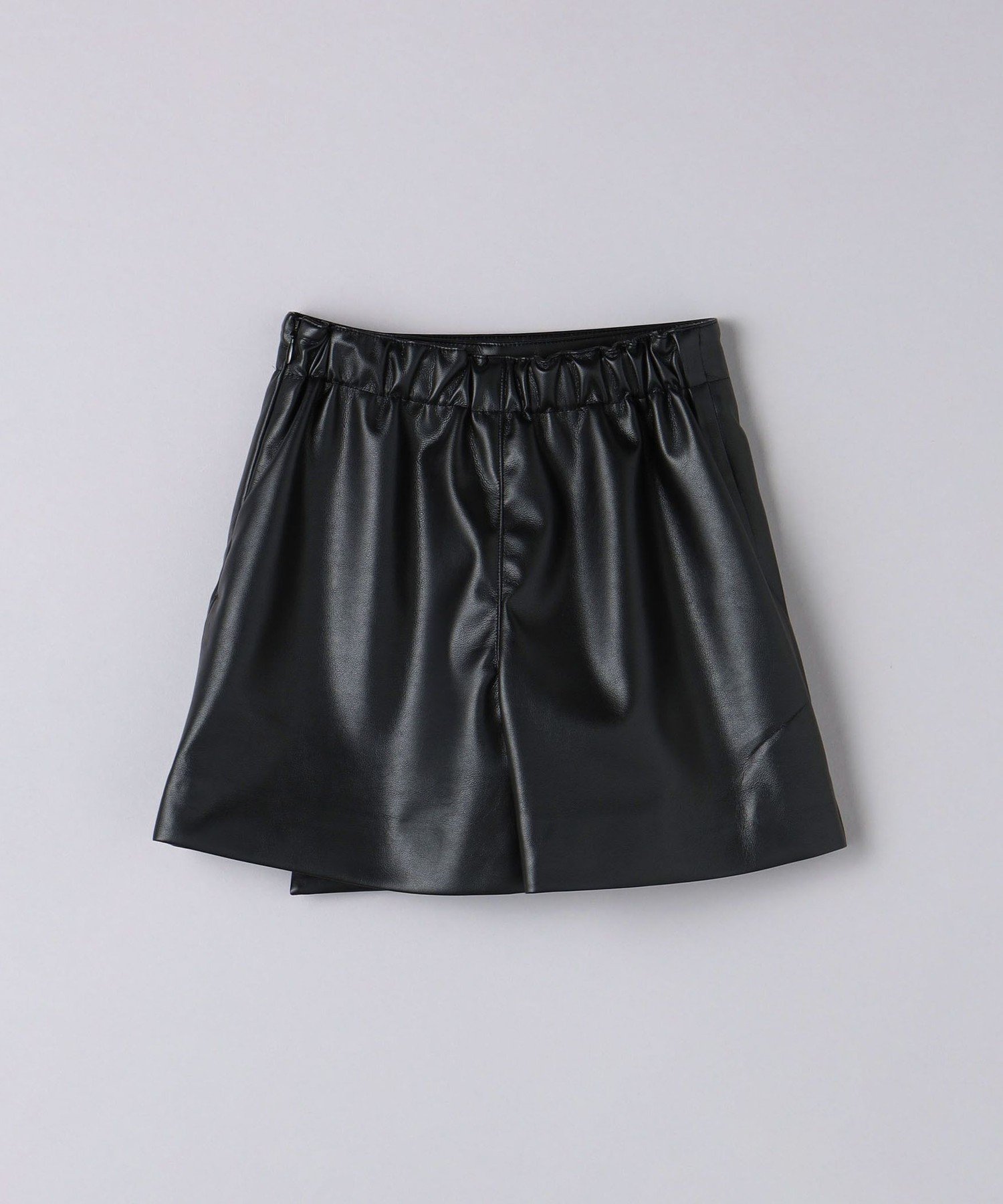 Мини-шорты с запахом, имитирующие кожу, для детей 110-120 см United Arrows, Black — фото 2