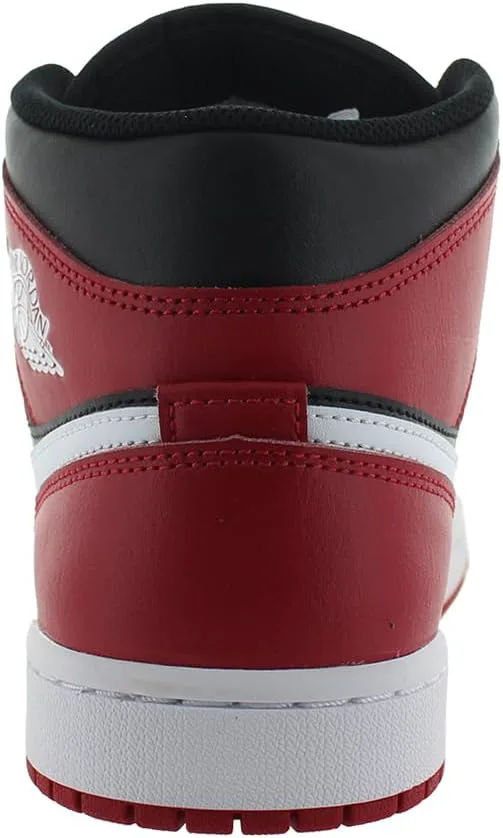 Мужские кроссовки Jordan 1 Mid белый/темно-синий-волчий серый (DQ8426 104) Nike, черный/красный/белый — фото 4