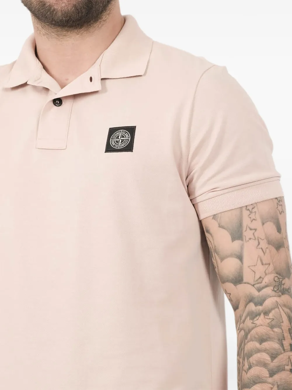 Рубашка поло с нашивкой Stone Island, розовый — фото 4