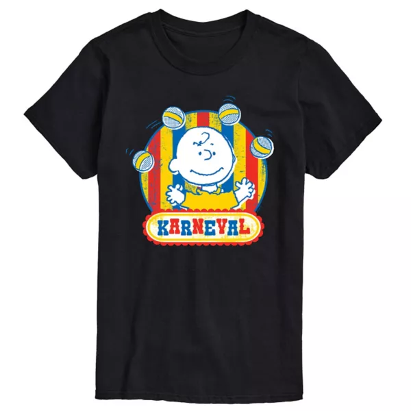 

Мужская футболка с рисунком «Peanuts Charlie Brown Karneval» Licensed Character, черный