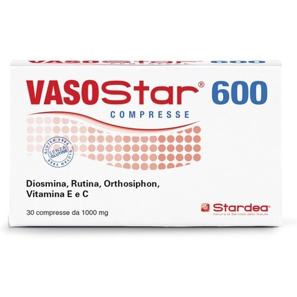 

Vasostar 600 Хроническая венозная недостаточность Биофлавоноиды Диосмин Здоровье ног Против тяжести и отеков ног Добавка 30 таблеток Stardea