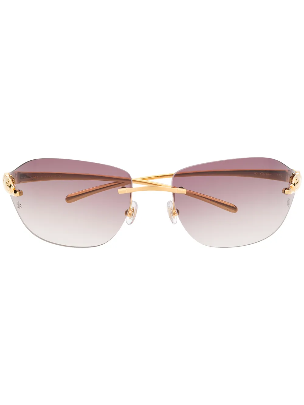 

Затемненные солнцезащитные очки без оправы Cartier Eyewear, золотой