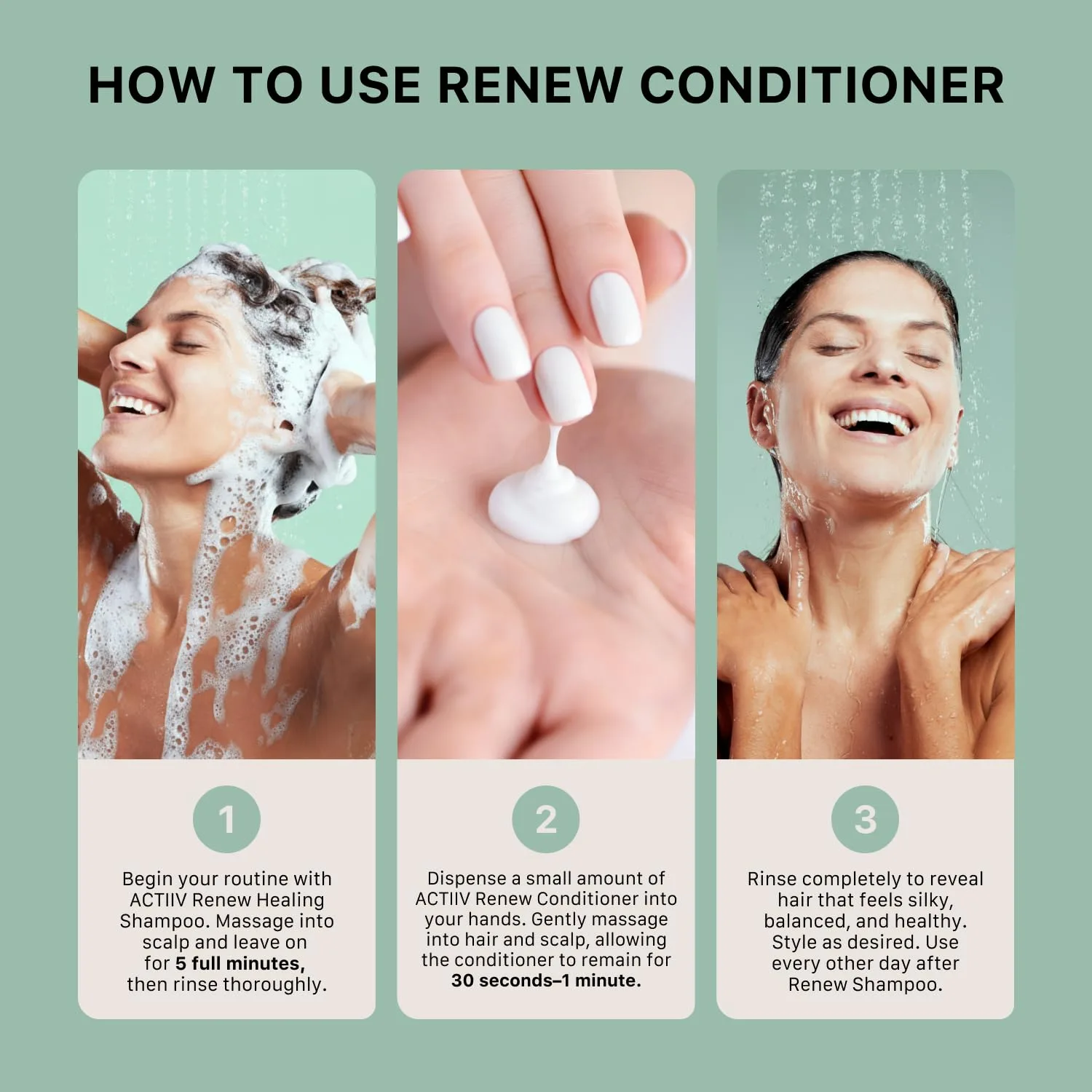ACTIIV Renew Healing Conditioner (Unisex) - улучшает внешний вид волос, увлажняет и укрепляет, восстанавливает поврежденные и пересушенные волосы, на растительной основе, безопасен для окрашенных волос, для всех типов волос 207 мл (.) — фото 4