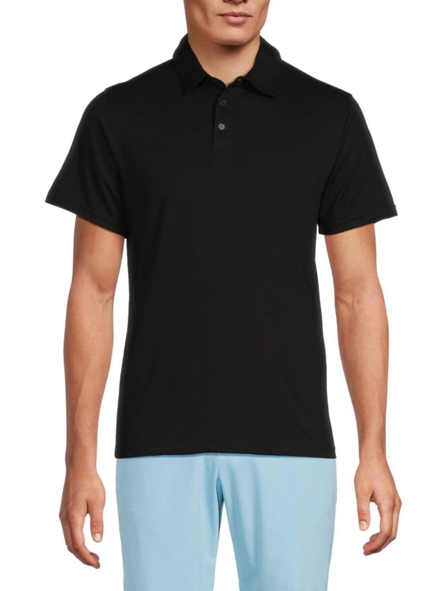 

Рубашка-поло с короткими рукавами Triblend Saks Fifth Avenue, черный