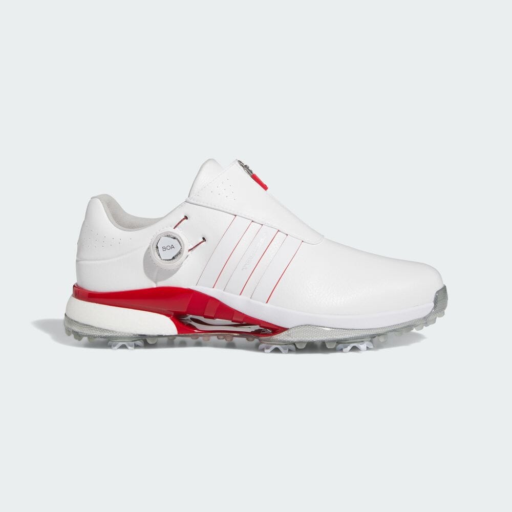 

Кроссовки Adidas TOUR360 BOA 24 BOOST WIDE GOLF, цвет White/Better Scarlet