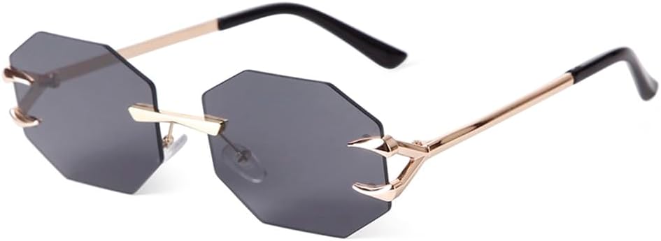 

Модные безободковые солнцезащитные очки Polygon для мужчин и женщин, металлические солнцезащитные очки с градиентными линзами, безрамочные солнцезащитные очки с защитой от УФ-излучения TKKTLLT, C1