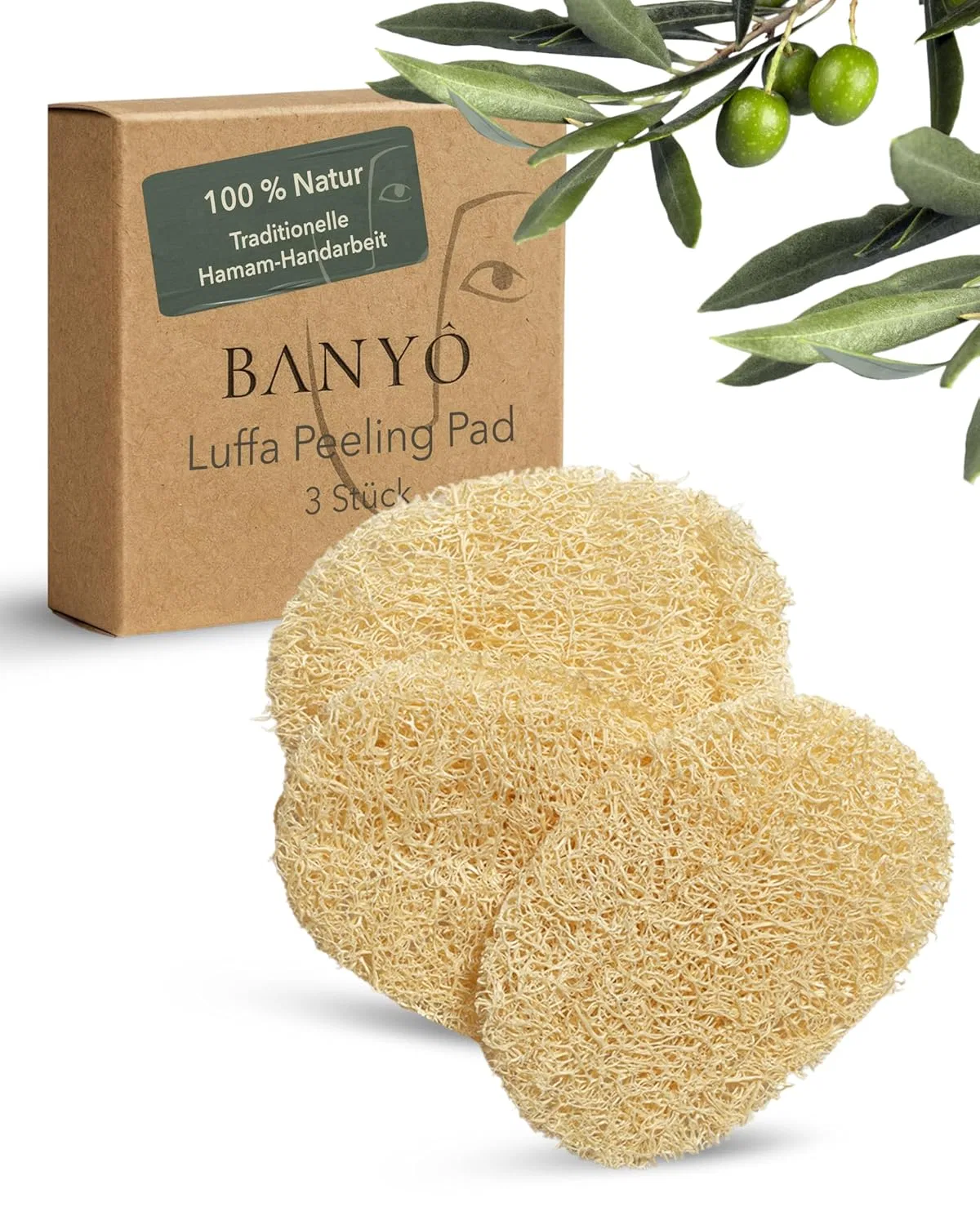 Набор отшелушивающих подушечек из люфы Banyo, 3 шт. Banyô