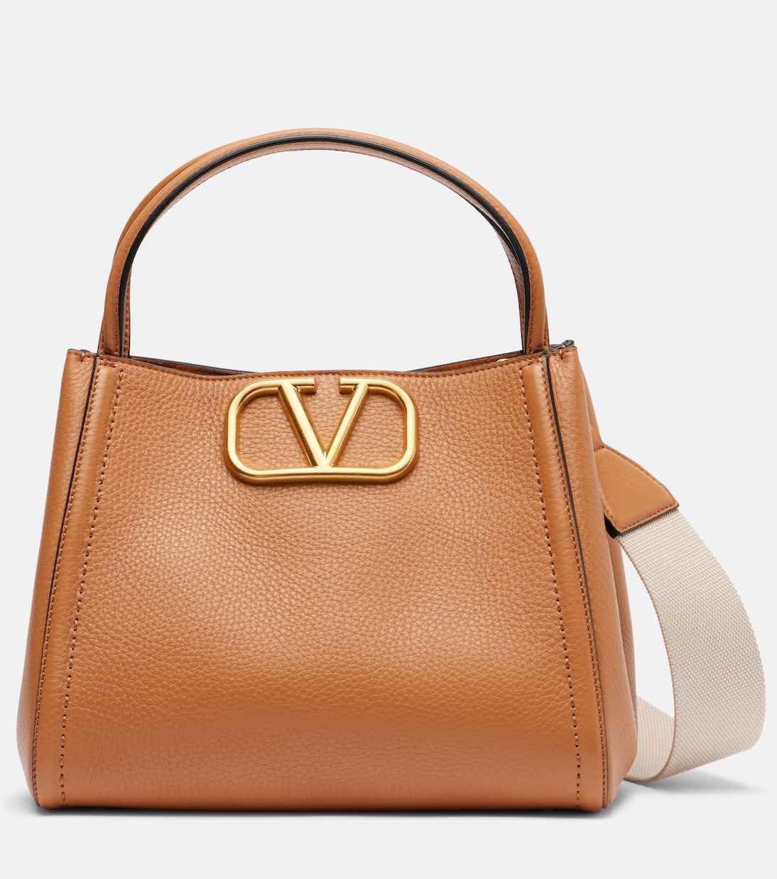 

Средняя кожаная сумка Alltime Valentino Garavani, Almond Beige/Sabbia