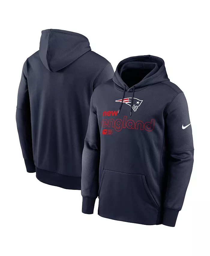 

Мужская синяя толстовка с капюшоном New England Patriots Performance Pullover Hoodie Nike