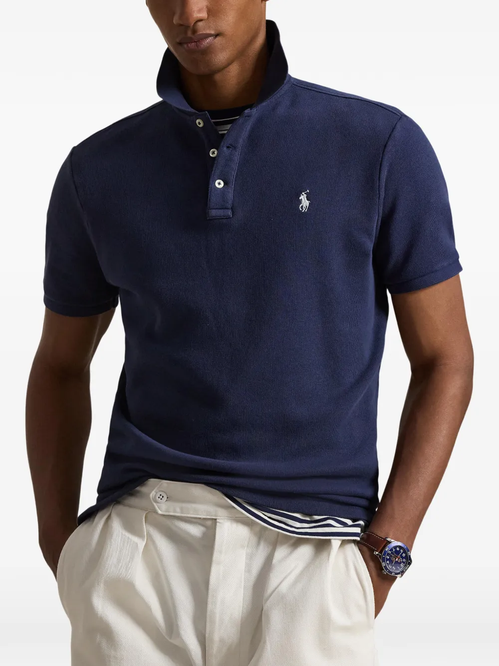 Поло на пуговицах Polo Ralph Lauren, синий — фото 3