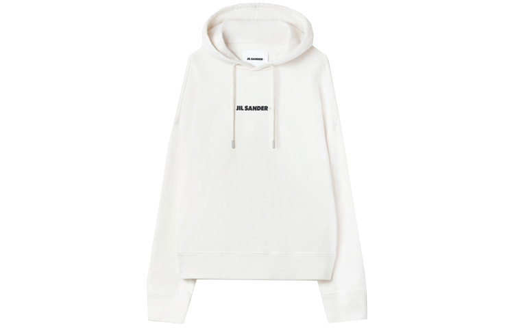 Женский худи с принтом логотипа кремовый JIL SANDER, белый — фото 2