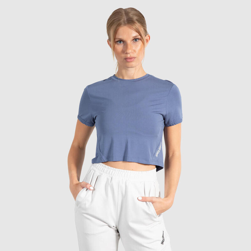 

Женская укороченная рубашка Althea синяя для спорта и отдыха SMILODOX, цвет blau