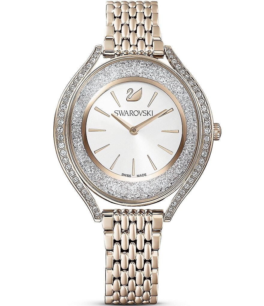 

Часы Swarovski Crystalline Aura Champagne с золотым браслетом, золотой