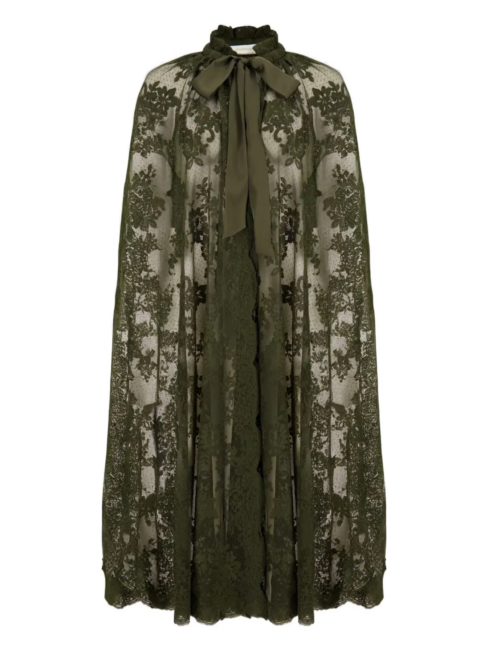 

Кружевная накидка с высоким воротом ZIMMERMANN, зеленый