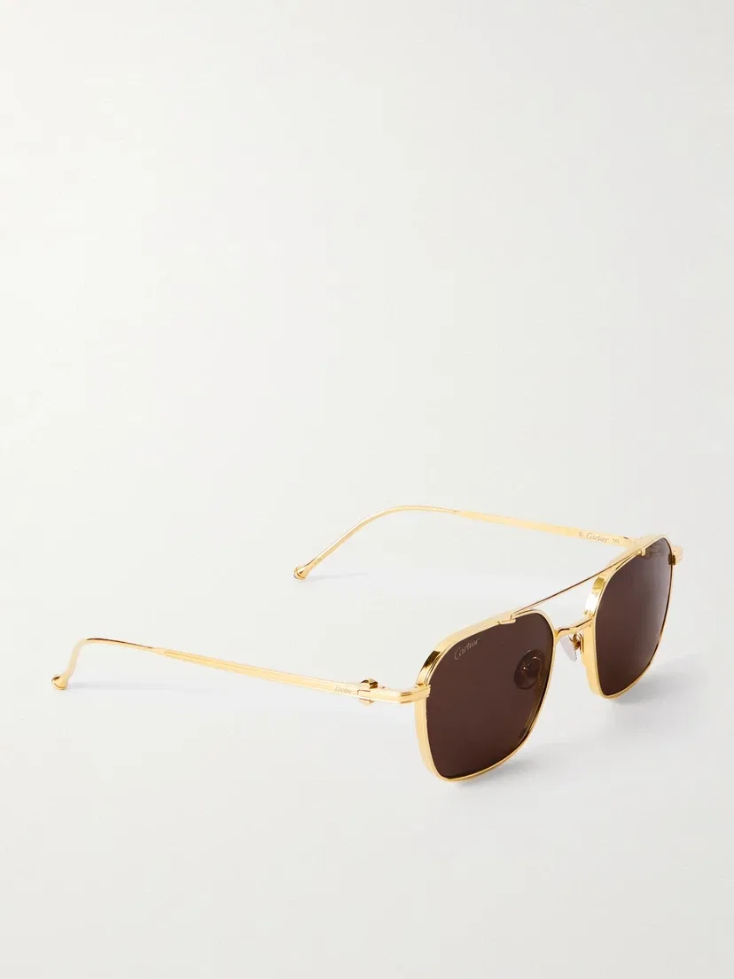 Солнцезащитные очки Pasha золотистого цвета в стиле «авиатор» Cartier Eyewear, золотой — фото 3