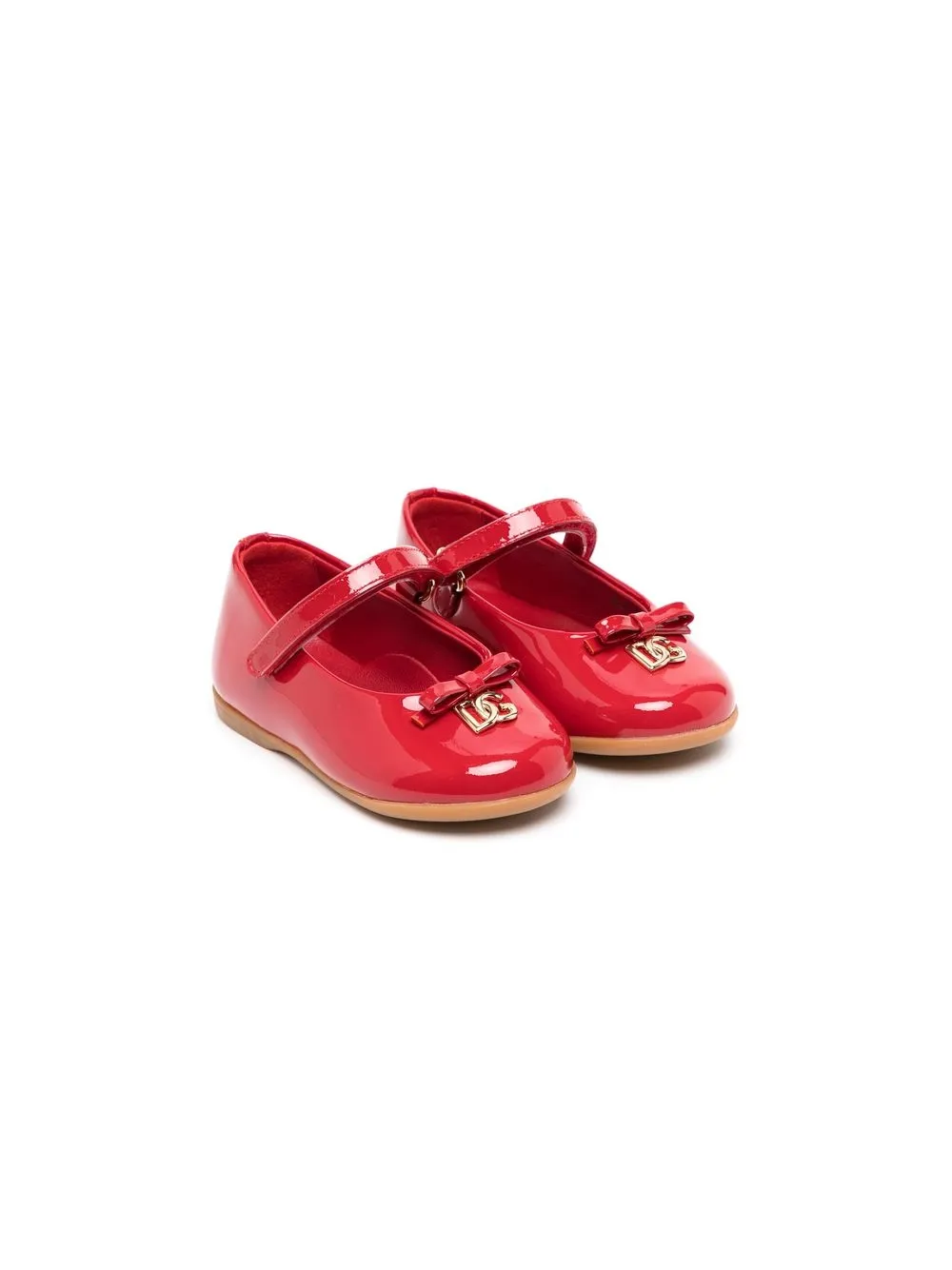 

Балетки на липучках с логотипом Dolce & Gabbana Kids, красный