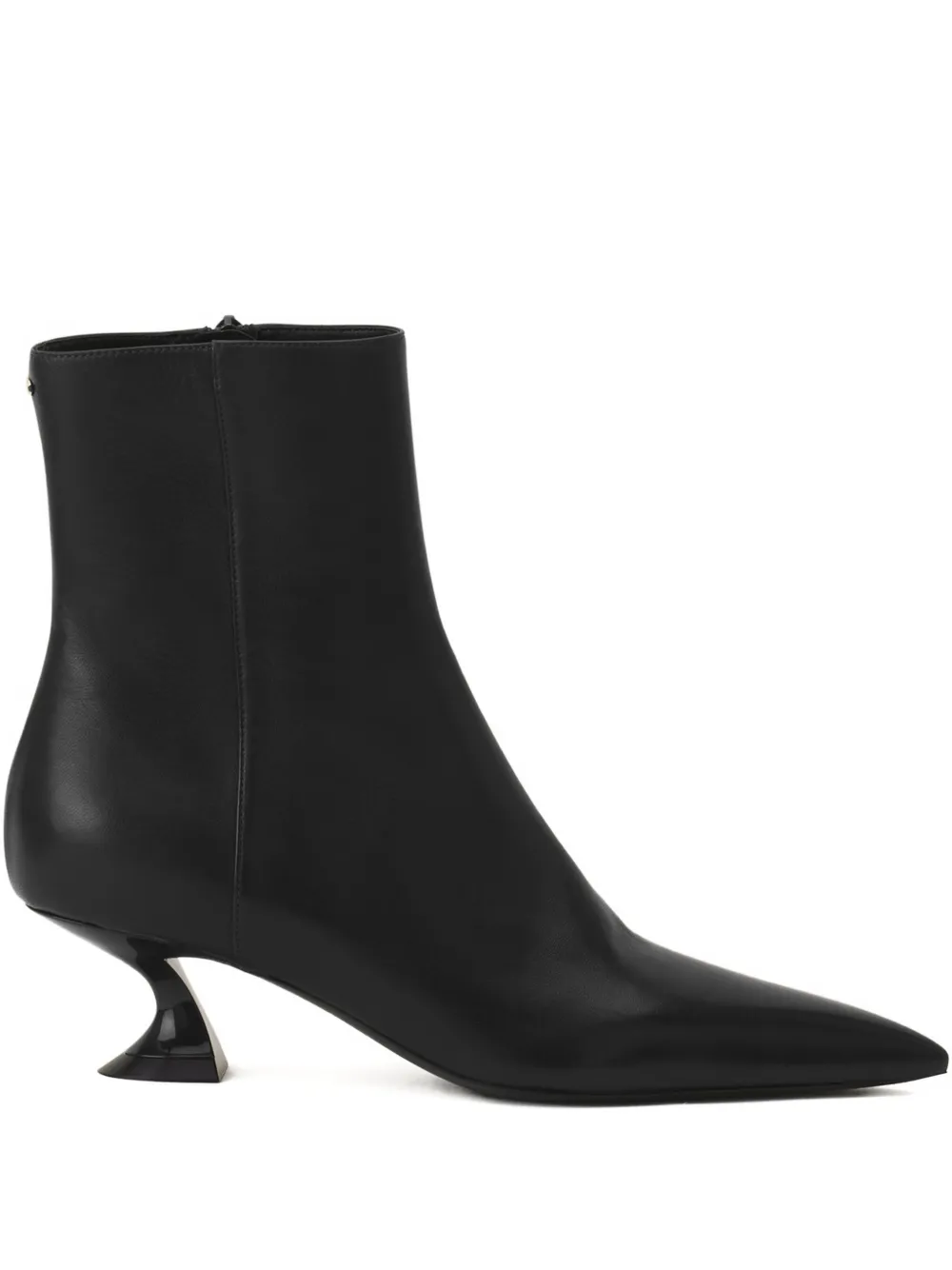 Ботильоны на скульптурном каблуке с заостренным носком Lanvin, черный