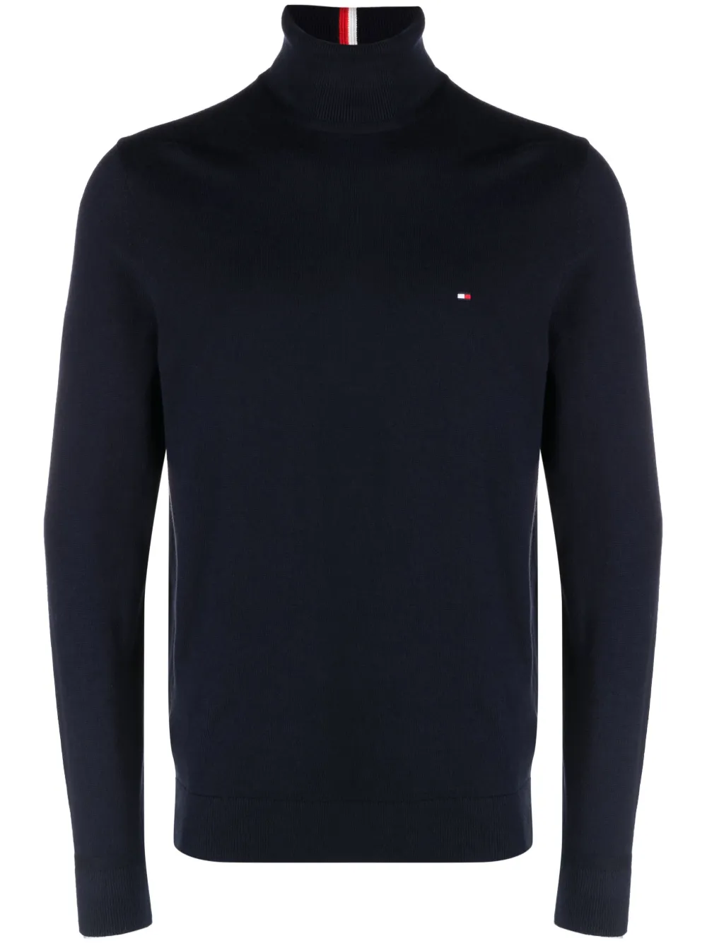 

Джемпер с высоким воротником и вышитым логотипом Tommy Hilfiger, синий
