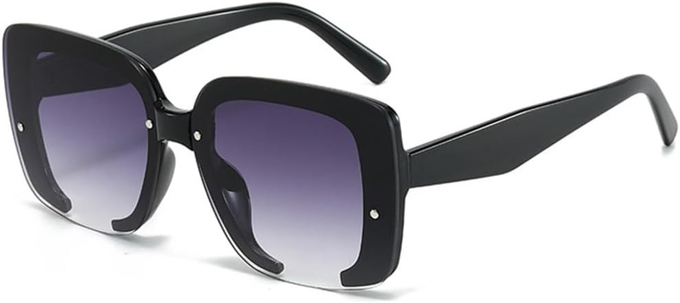 

Индивидуальные солнцезащитные очки для женщин и мужчин, модные солнцезащитные очки в крупной оправе, защита от УФ-излучения UV400, черно-серые, один размер TYUVIVO, Black Gray