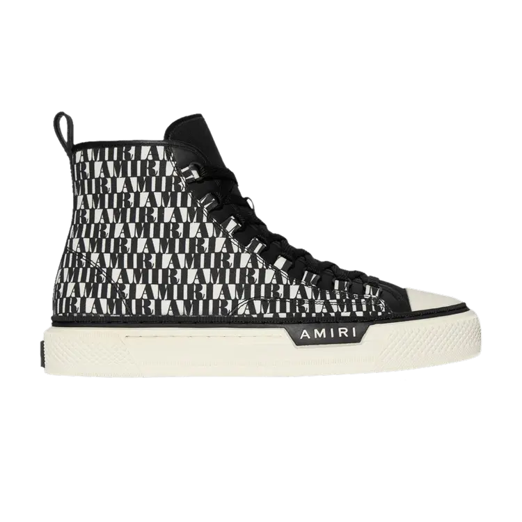 

Кроссовки Amiri Court High, Allover Logo - Black White