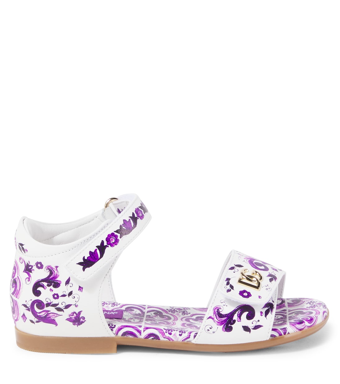 DG Majolica кожаные сандалии Dolce&Gabbana Kids, Maiolica 3 Viola — фото 4