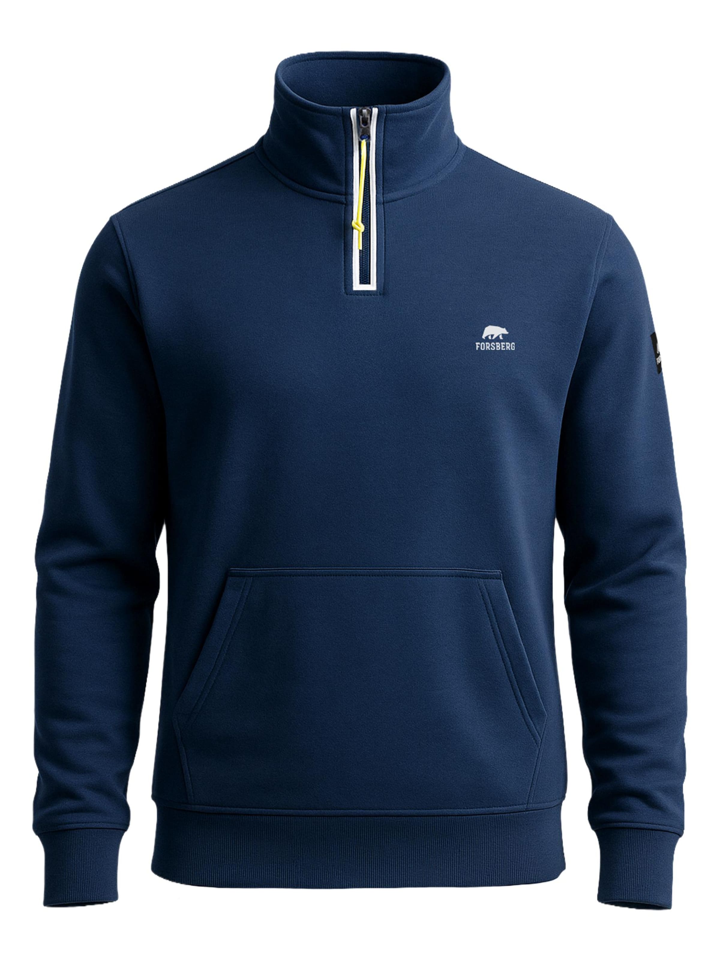 

FORSBERG Свитшот 'Half Zip Sweatshirt' в цвете Marine Blue, Синий, FORSBERG Свитшот 'Half Zip Sweatshirt' в цвете Marine Blue