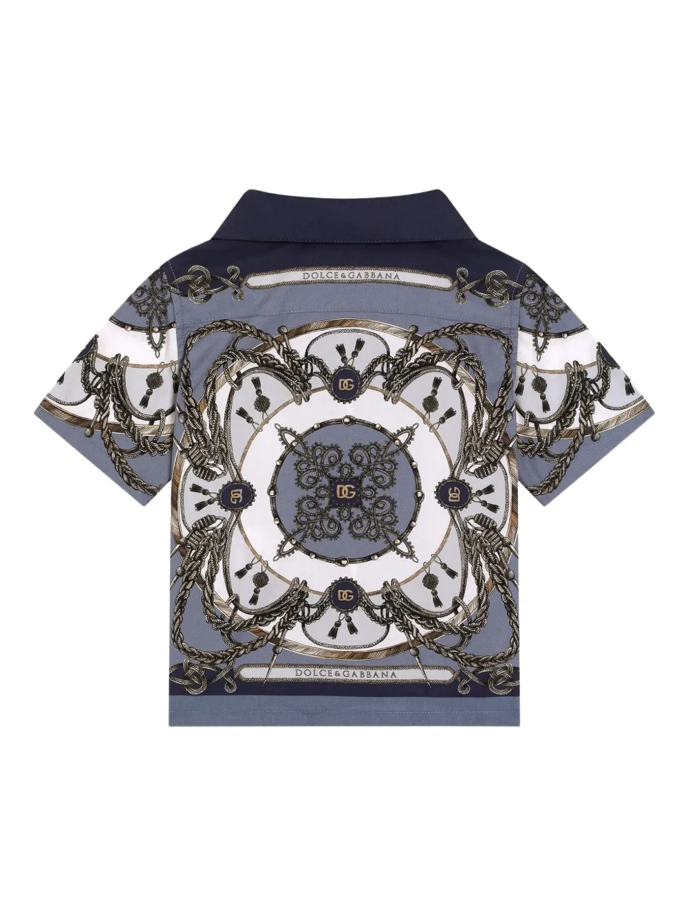 Рубашка с принтом Dolce & Gabbana Kids, синий — фото 2