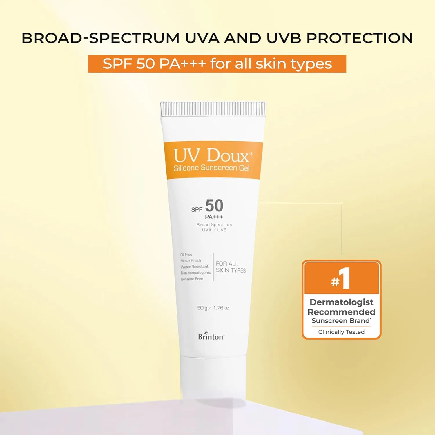 Солнцезащитный гель UV Doux Silicone SPF 50 PA+++ 50 г Brinton — фото 3
