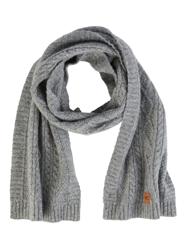 

Шарф Camel Active Strickschal aus hochwertiger Merino- und Alpakawolle, цвет Steingrau