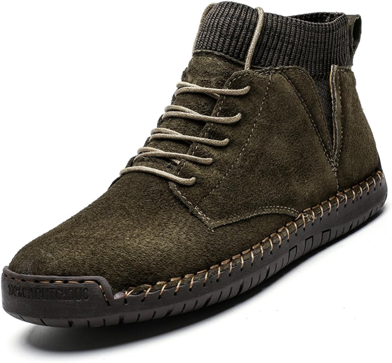 

Мужские ретро ботинки Чакка на шнуровке из натуральной кожи с плоской подошвой, повседневные легкие панк-ботинки с мягким носком, дышащие обувь для вождения, работы, прогулок, путешествий Netehadi, зеленый