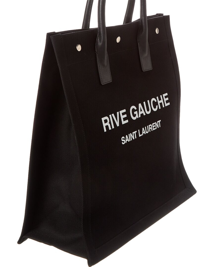 

Сумка-тоут Saint Laurent Rive Gauche размера Н/С из ткани и кожи, черный
