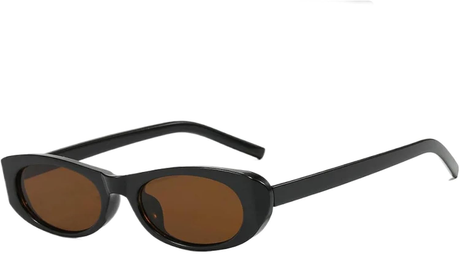 

Солнцезащитные очки с защитой от УФ-излучения UV400 | Маленькая овальная оправа в стиле панк | Для женщин и мужчин, для занятий спортом на открытом воздухе и вождения DSVIGF, Black Brown