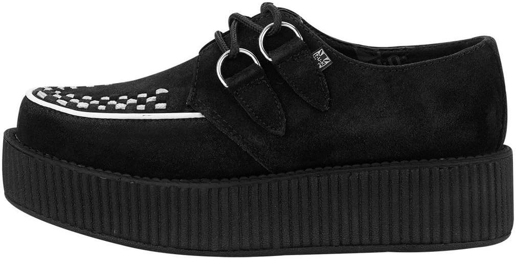 Туфли T.U.K. Suede Viva Mondo Creepers для женщин и мужчин, шнурованные платформы, черно-белый — фото 3