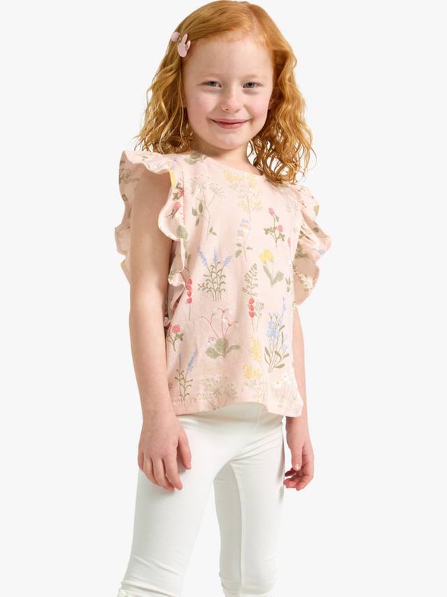 

Детская футболка без рукавов из чистого хлопка с цветочным принтом Lindex