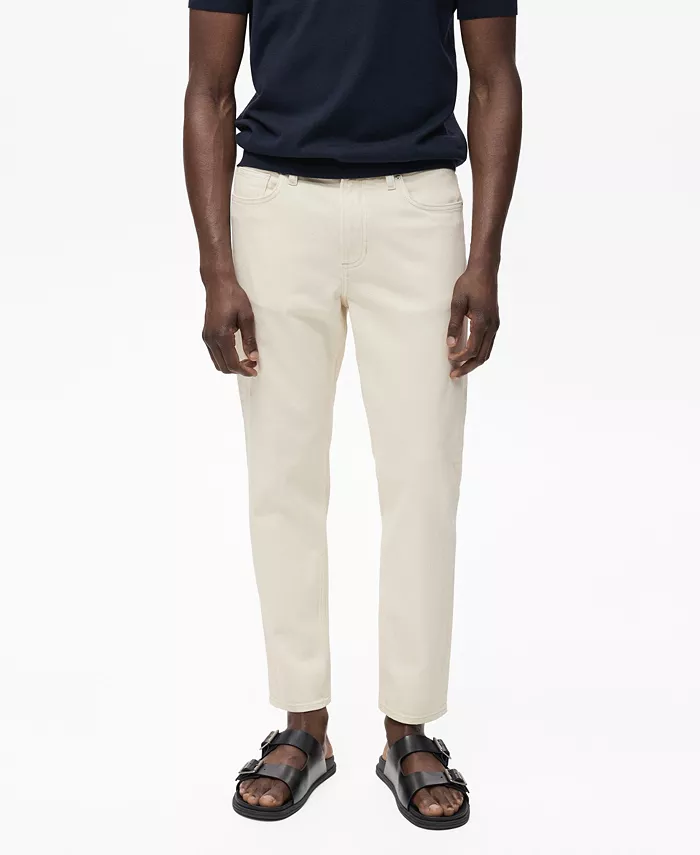 

Мужские джинсы Ben Tapered Fit MANGO, коричневый/бежевый