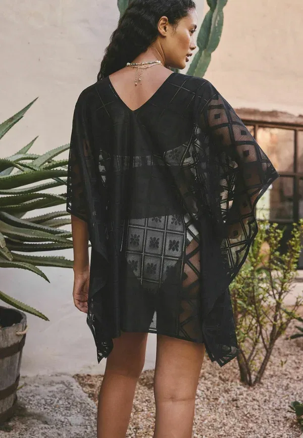 Пончо-накидка Regular fit lace v neck poncho . cape Next, черный — фото 3