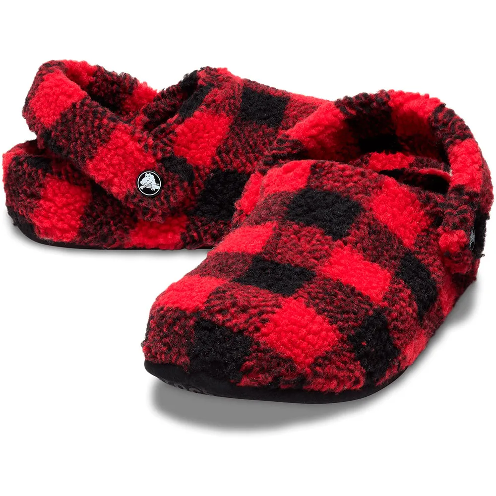 Классические тапочки Crocs в клетку "Buff Check", красный — фото 2